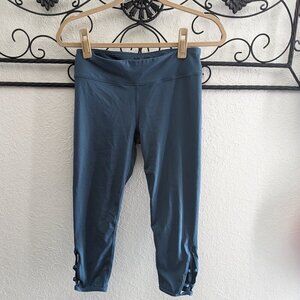 JOY LAB Turquoise Capri Leggings w/ Lattice Hem | Size S | NWOT